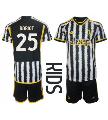 Juventus Adrien Rabiot #25 Primera Equipación Niños 2023-24 Manga Corta (+ Pantalones cortos)